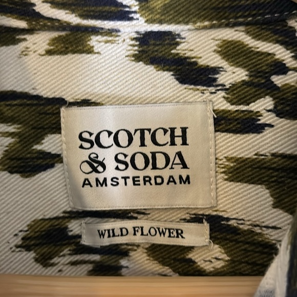 Scotch & Soda Printed Cotton Denim Button Up Shirt/Jacket - Picture 6 of 12